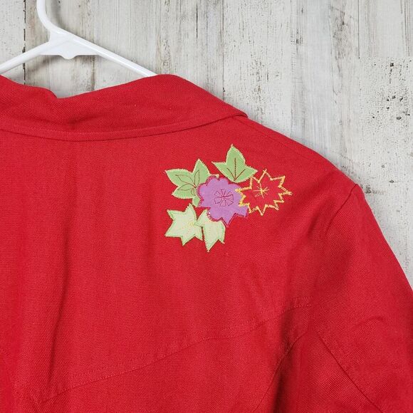 Hearts of Palm Embroidered Blazer Jacket Red Size 14 - Picture 9 of 9